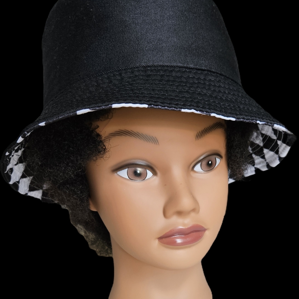 Black and White Checkered Bucket Hat